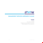 Sample Management Services Agreement - Comprehensive Manager Agreement with Customizable Sections example document template