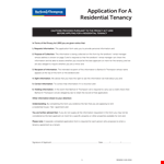 Residential Tenant Application Form - Credit Information | Thompson Barfoot example document template