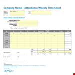 Weekly Attendance Time Sheet Excel Template Free Download Ctcbzzm example document template