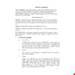 Service Agreement Template for Company & Developers: Shall We Begin? example document template 