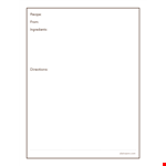 Create Your Own Cookbook Template - Easy Directions & Ingredients | alainaann example document template