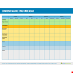 Content Marketing Calendar Template - Plan and Schedule Your Content Effectively example document template