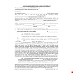 General Residential Sales Contract example document template