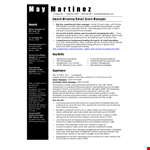 Retail Store Manager Resume example document template