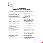 Maintenance Schedule example document template