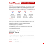 Retail Manager Resume Template example document template 