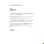 Thank You Email After Interview Template - Improve Your Interview Results | Free Download example document template