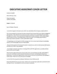 Executive Assistant Cover Letter