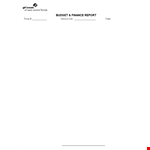 Financial Budget example document template