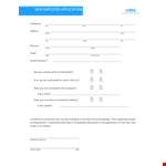 Download Our New Employee Application Template - Save Time and Streamline Hiring Process example document template