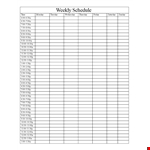 Printable Week Schedule Template example document template