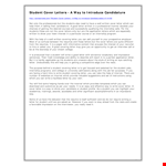 Student Job Application Letter example document template