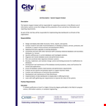 System Support Analyst Job Description example document template