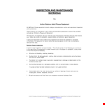 Gym Equipment Maintenance Schedule Template example document template