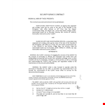 Security Service Contract Template - Protect Your Business with a Reliable Security Agency example document template 