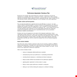 Performance Appraisal Development Plan example document template