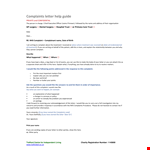 Official Complaint Sample Letter example document template