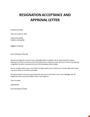 Resignation Approval Letter