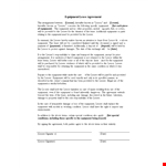 Equipment Lease Agreement - Lease Equipment from Lessor as a Lessee example document template 