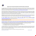 Teacher Professional Development Plan example document template