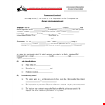 Employment Contract for Employee | Employer Agreement example document template