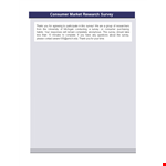 Sample Research Survey Questionnaire example document template 