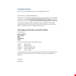 Change of Office Address Letter example document template