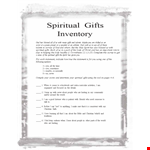 Spiritual Gift example document template 