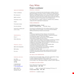 Marketing Project Coordinator Resume example document template 