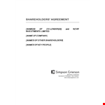 Business Shareholder Agreement | Protecting Company Shares example document template