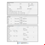 Printable Generic Employment Application example document template