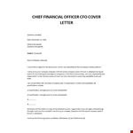 Chief Financial Officer cover letter example document template