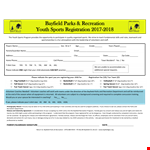 Youth Registration Form example document template