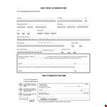 Direct Deposit Authorization Form Template example document template