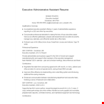 Executive Administrative Assistant Resume example document template