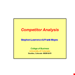 Free Competitive Analysis Template | Analyze Colorado Competitors with Stephen Lawrence. example document template 