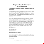 Customizable Employee Handbook Template | Company Policies & Guidelines example document template 