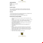Senior Copywriter Job Description - Experience, Position, and Required Skills example document template