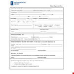 Inova Printable Patient Registration Form | Health Information for Patients example document template