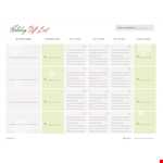 Holiday Gift Budget List Template - Plan and Track Your Gift Expenses example document template