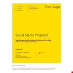 Social Media Management Proposal Template - Expert Solutions for Company Media and Social Content example document template