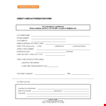 Authorize Credit Card Transactions with Our Form Template - Customer Friendly example document template