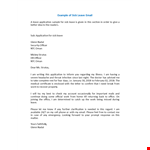 Sick Leave Email Letter Sample example document template