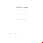 Separation Agreement Template - Create a Clear Agreement Between Husband and Wife example document template 