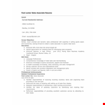 Professional Sales Associate Resume example document template 