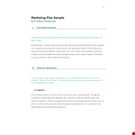 Manufacturing Business Marketing Plan Template example document template