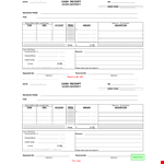 Received Credit Receipt | Simple Cash example document template