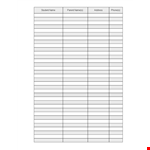 Class Roster Template – Download Printable Class Roster Template example document template