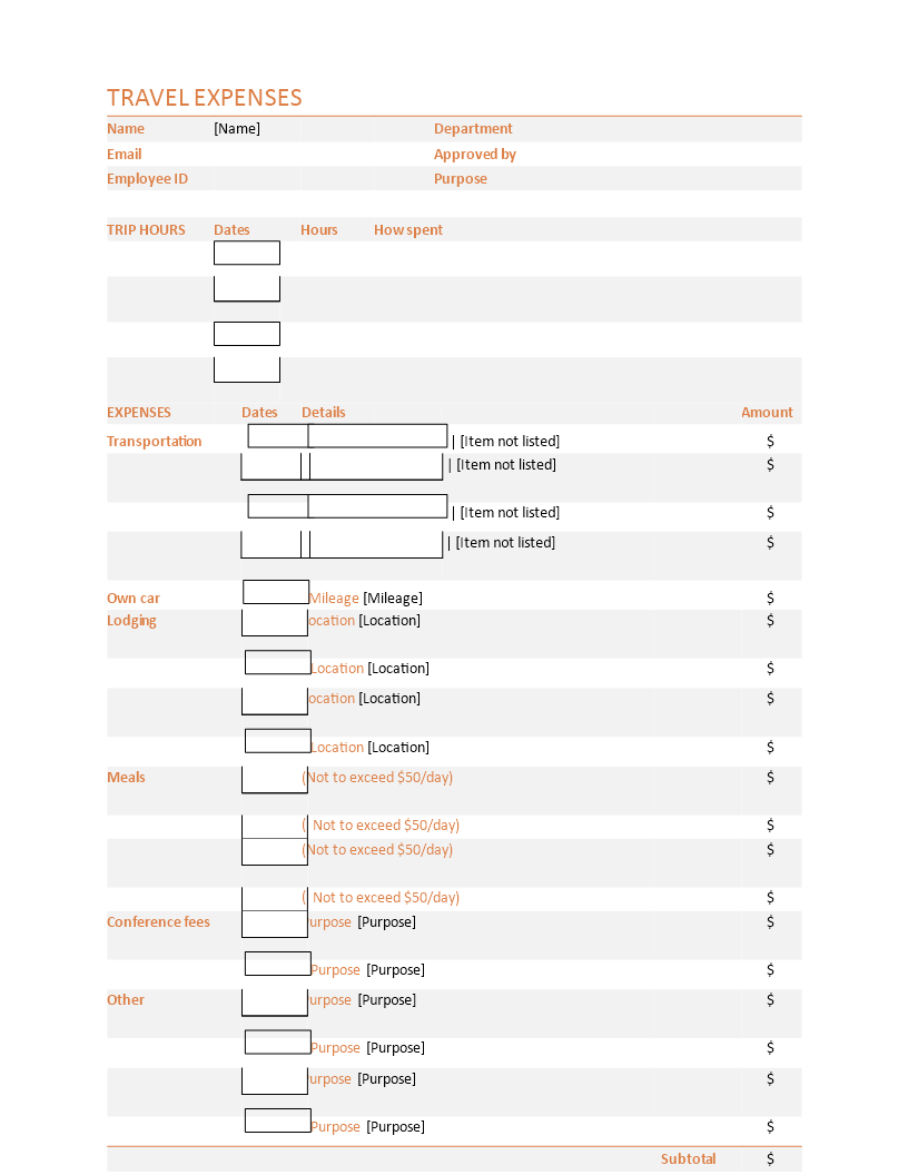 Expense Report Template - Streamline Your Expenses, Location, Amount ...