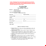 Deal Memo Template for Contractor Services in Production | Producer's Agreement example document template 